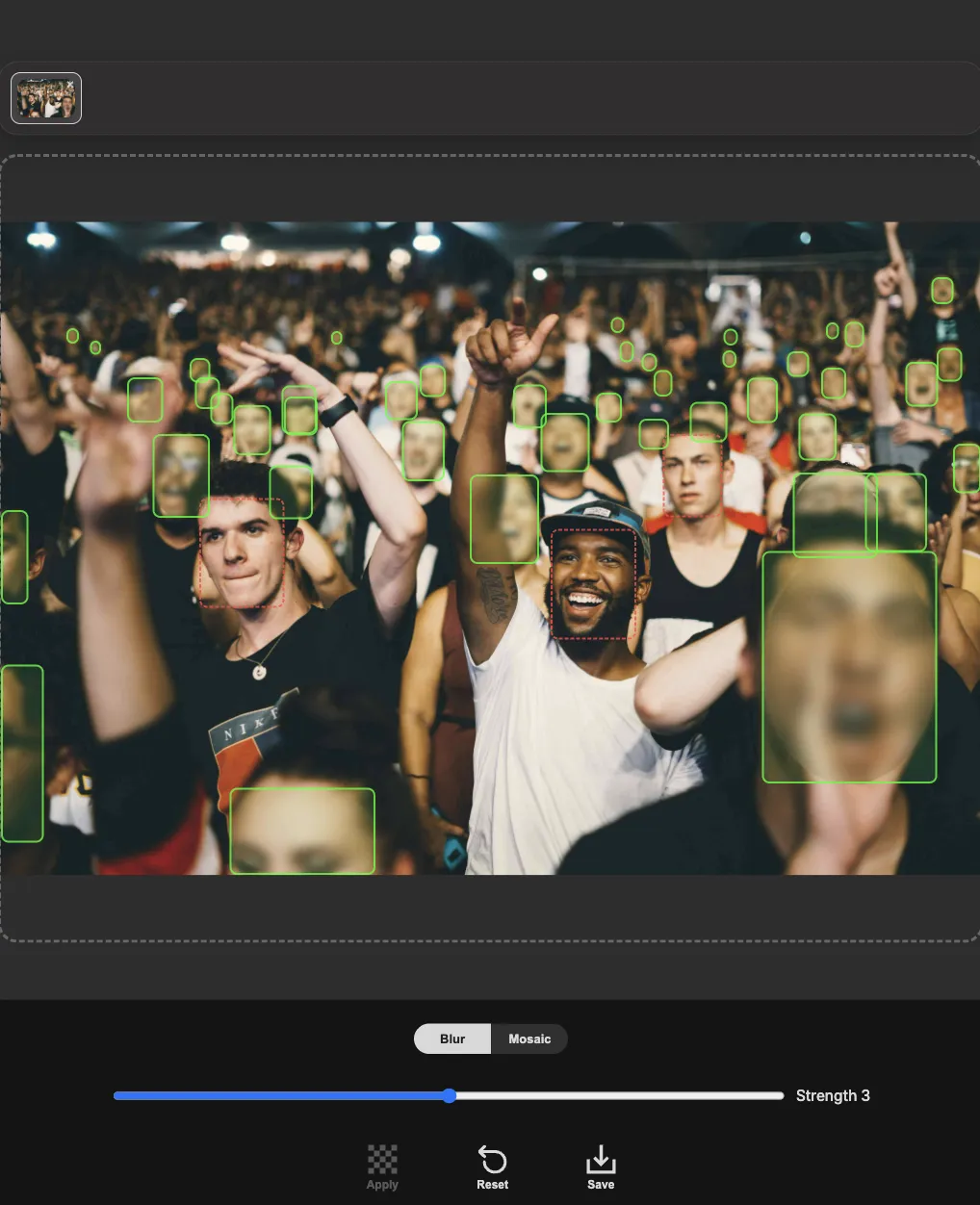 AI face detection demo